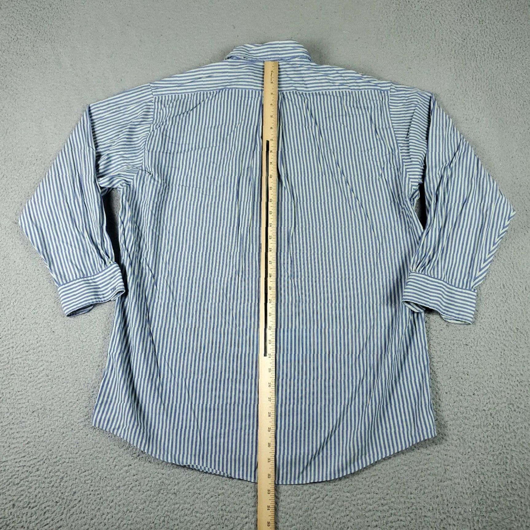 Brooks Brothers VINTAGE? No. Brooks Brothers Shirt Mens 16.5 Blue Green Striped Dress Button Up Long Sleeve Size 42R - 4 Thumbnail