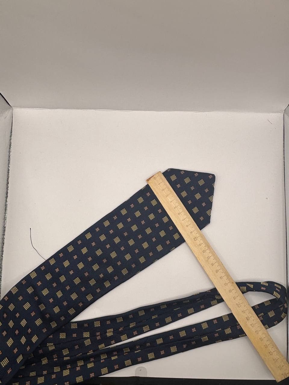 Hugo Boss Hugo Boss Silk Geometric Tie - Navy/Blue - Made in Italy Size ONE SIZE - 4 Thumbnail