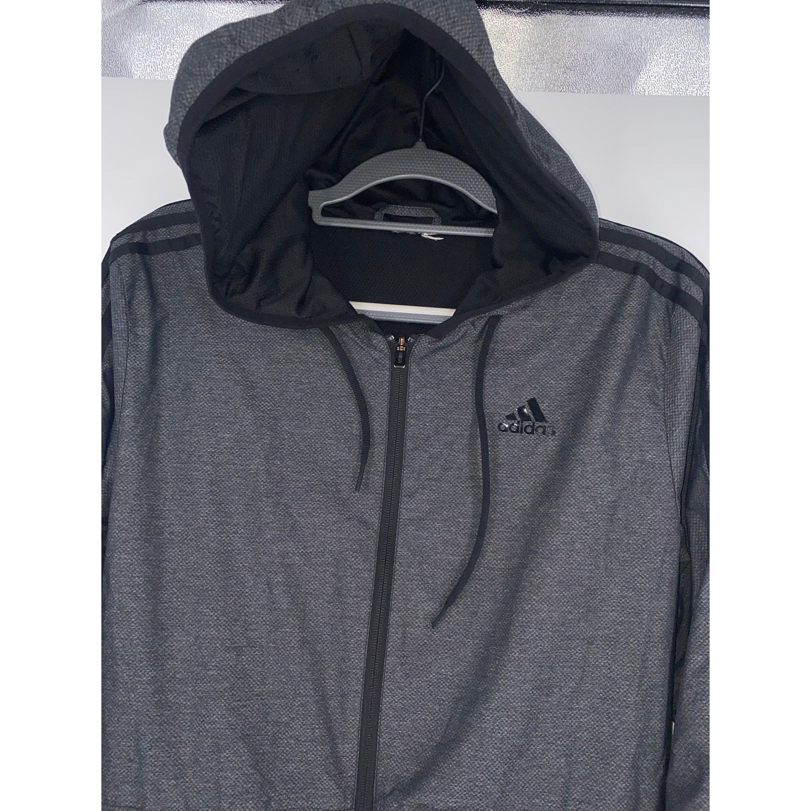 Adidas Adidas Full Zip Hooded Track Jacket Gray and Black Medium Size S / US 4 / IT 40 - 2 Thumbnail