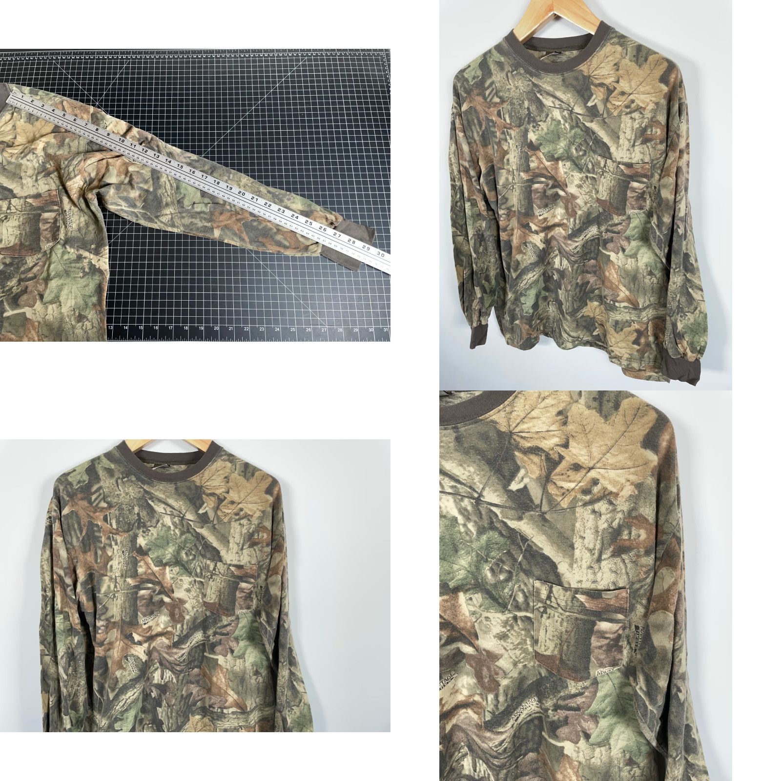 Vintage VINTAGE Ranger Camouflage Long Sleeve T-Shirt Green Pocket Crew Neck Men XL Large 90s Size US L / EU 52-54 / 3 - 8 Thumbnail