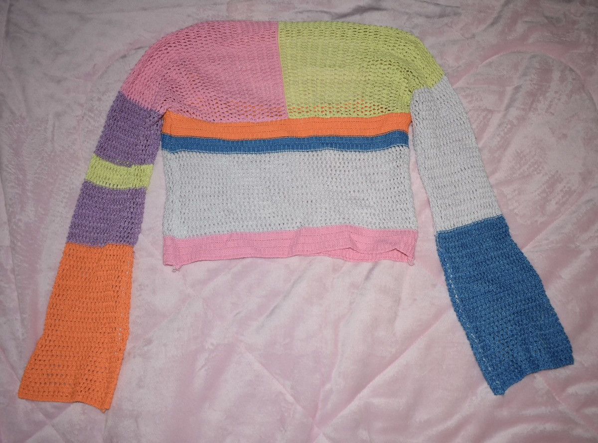 Other Viral Neon Rainbow Crocheted Bell Sleeve Crop Top Womens Size S / US 4 / IT 40 - 6 Thumbnail