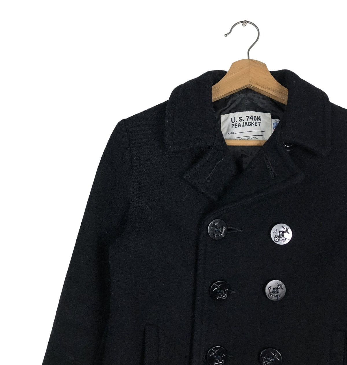 Schott 🔥DOUBLE BREAST WOOL PEA JACKET US 740N SCHOTT USA Size US S / EU 44-46 / 1 - 7 Thumbnail