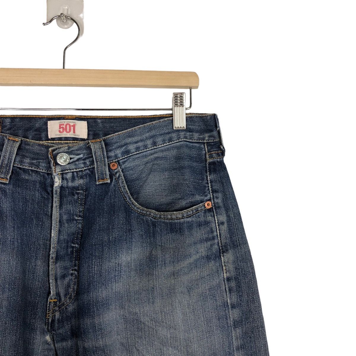 Levi's 🔥90’s VINTAGE LEVI’S ORIGINAL 501 STRAIGHT CUT DISTRESSED Size US 30 / EU 46 - 5 Thumbnail