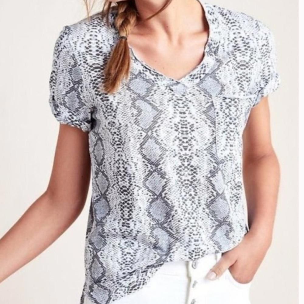 Designer Anthropologie l t.la Snakeskin Print Tee XS Size XS / US 0-2 / IT 36-38 - 9 Thumbnail