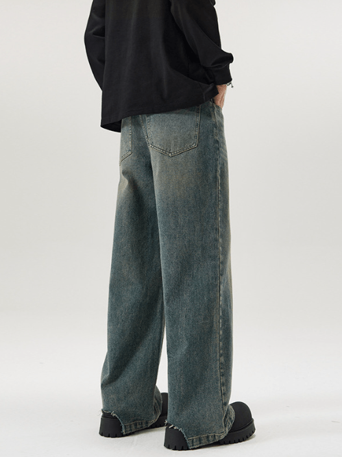 Japanese Brand Street distressed washed loose straight jeans Y2K Size US 32 / EU 48 - 2 Thumbnail