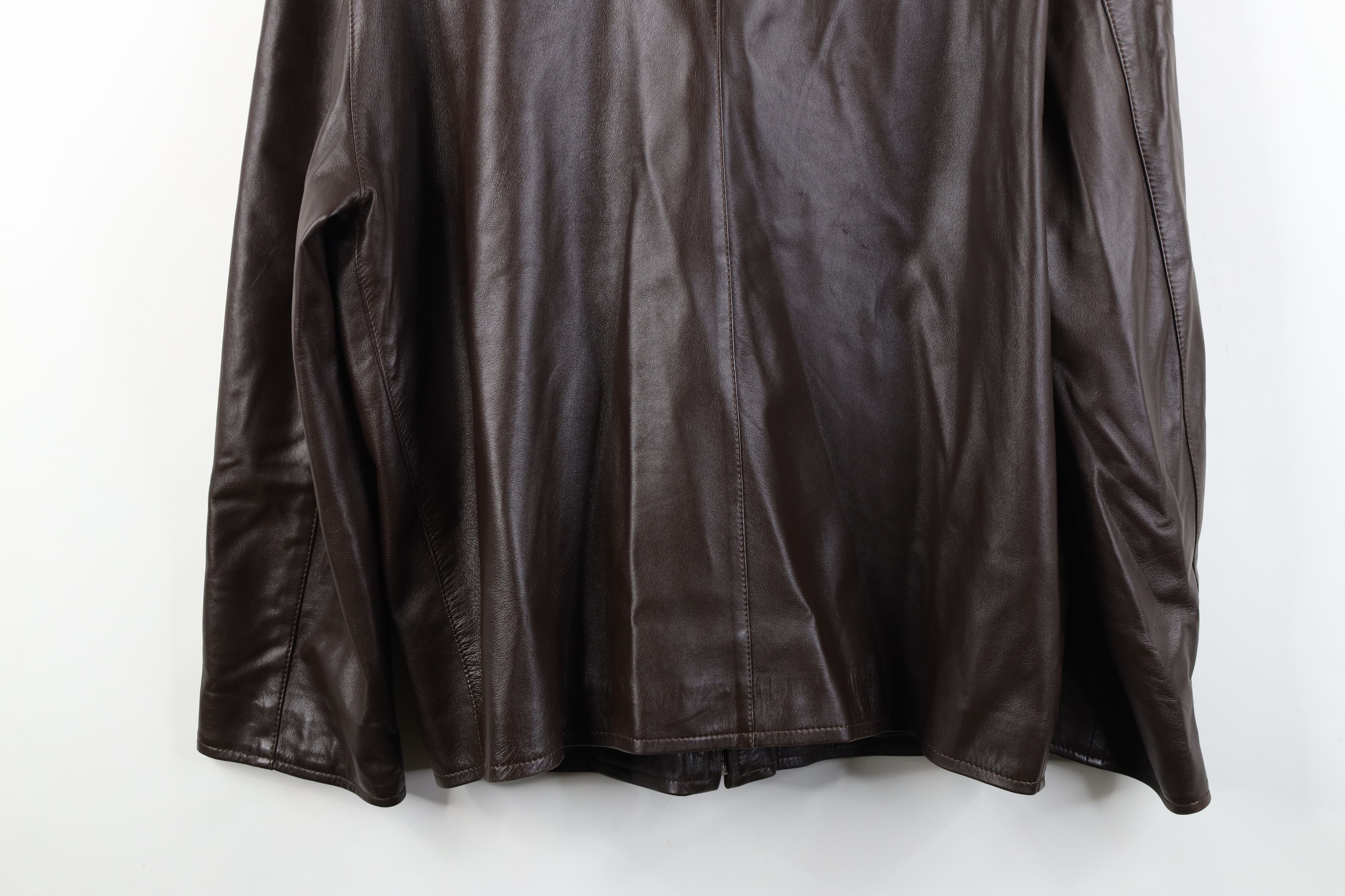 Vintage Vintage 90s Streetwear Full Zip Collared Jacket Brown Size XXL / US 16-18 / IT 52-54 - 14 Thumbnail