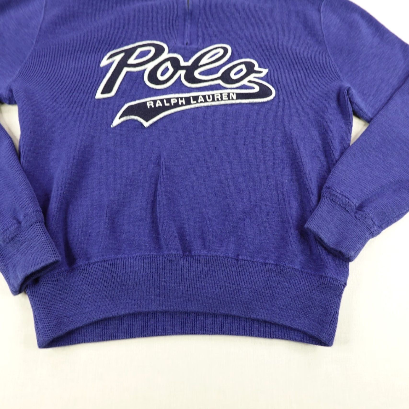 Polo Ralph Lauren VINTAGE Polo Ralph Lauren Sweater Shirt Mens XL Blue 1/4 Zip Pullover Script Logo Classic Knit Size US XL / EU 56 / 4 - 4 Thumbnail