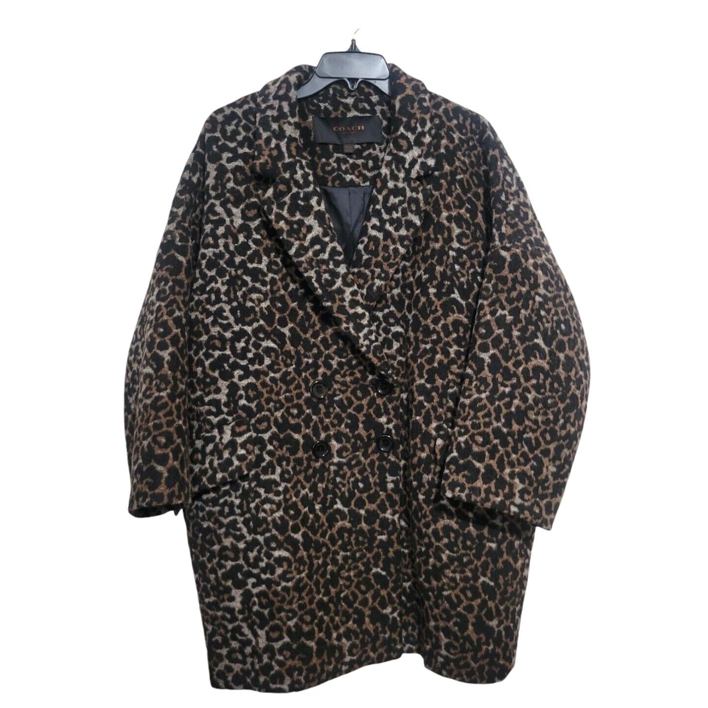 Coach COACH WOOL LEOPARD PRINT Wool Blend DOUBLE BREASTED COAT L Size L / US 10 / IT 46 - 2 Thumbnail