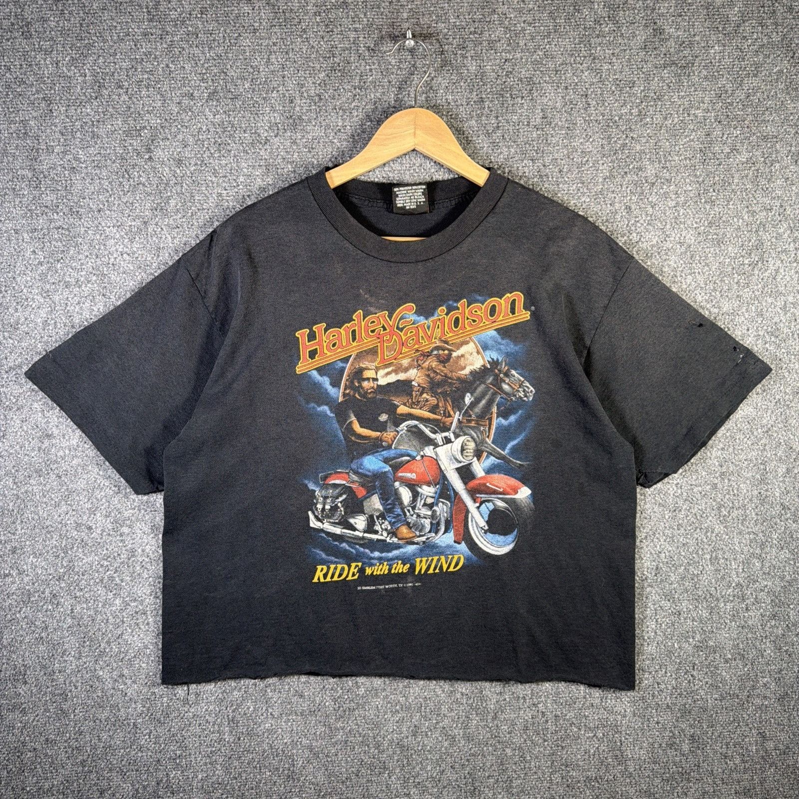 Harley Davidson Vintage Harley Davidson Shirt XL Black 90s 3D Emblem Ride Size US XL / EU 56 / 4 - 2 Thumbnail