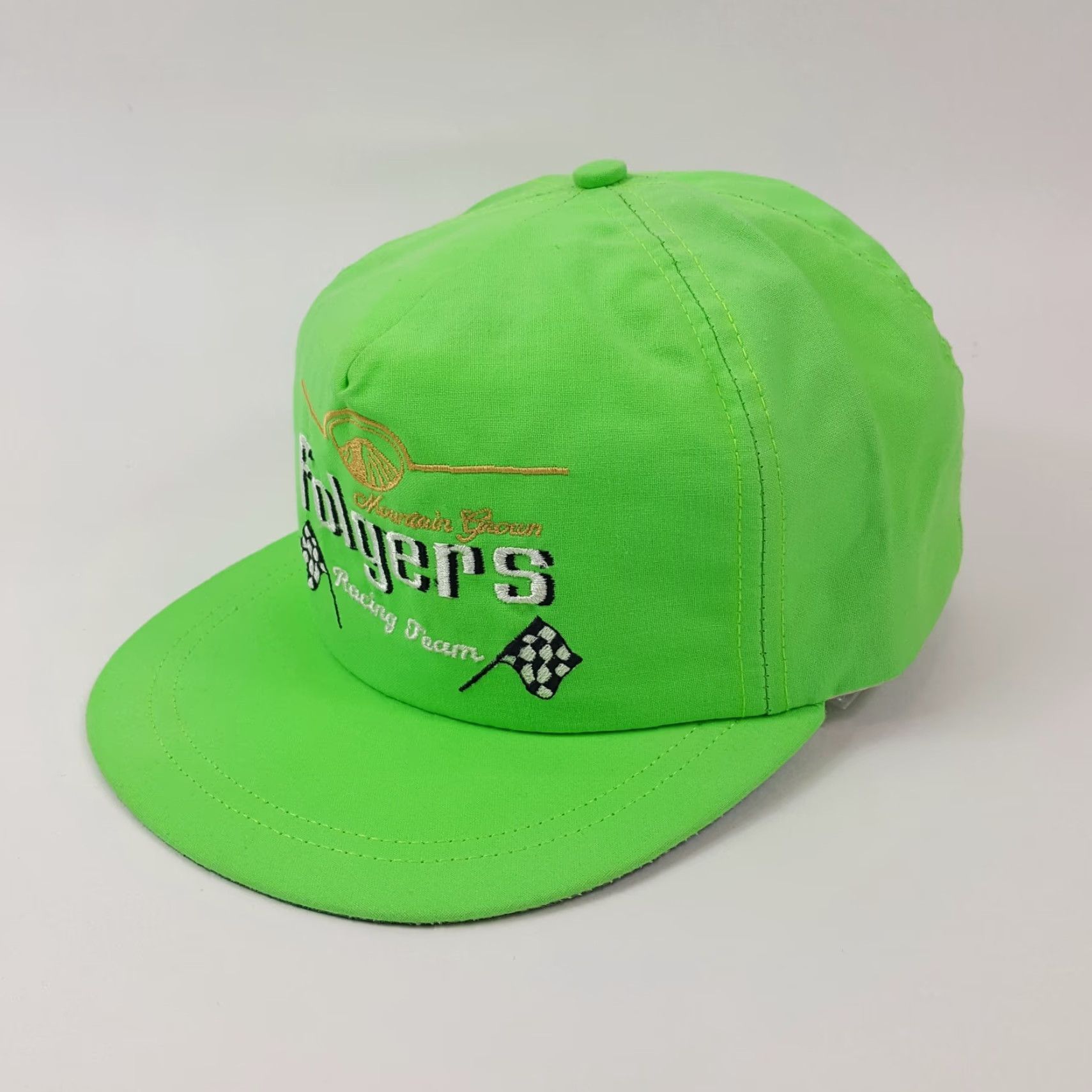 NASCAR VINTAGE Folgers NASCAR Racing Team Snapback Adjustable Trucker Hat Mens Green 80s 90s Retro USA Made Baseball Cap Size ONE SIZE - 3 Thumbnail
