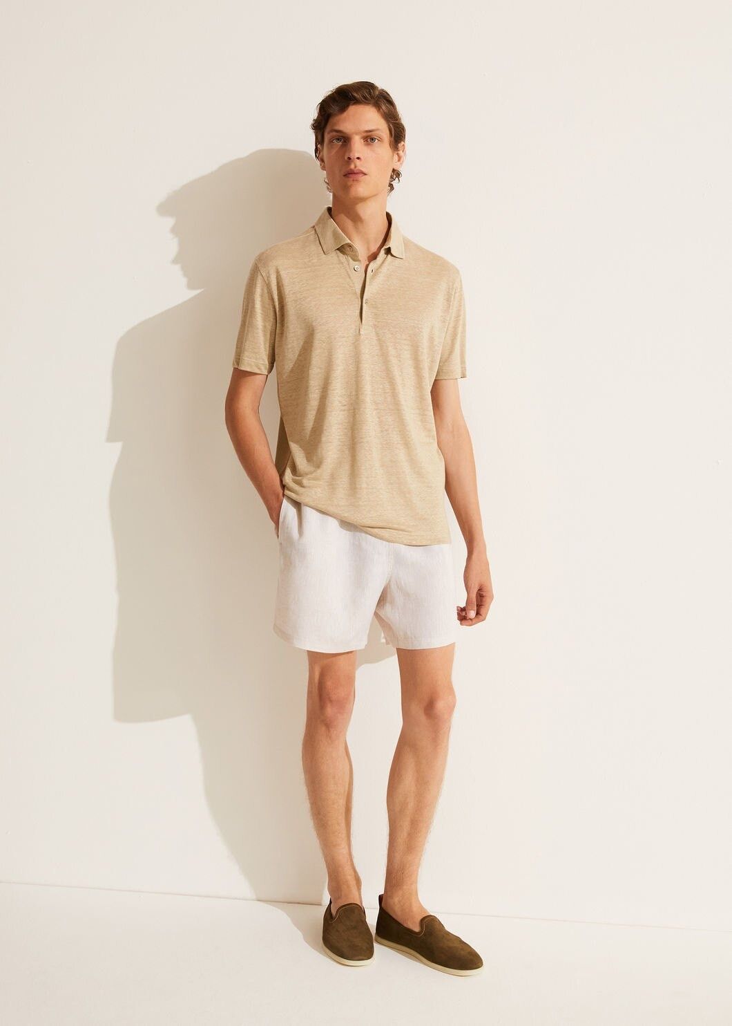 Loro Piana o1w1db10125 FAI1314 Polo Shirt in Light Beige Size US XL / EU 56 / 4 - 2 Thumbnail