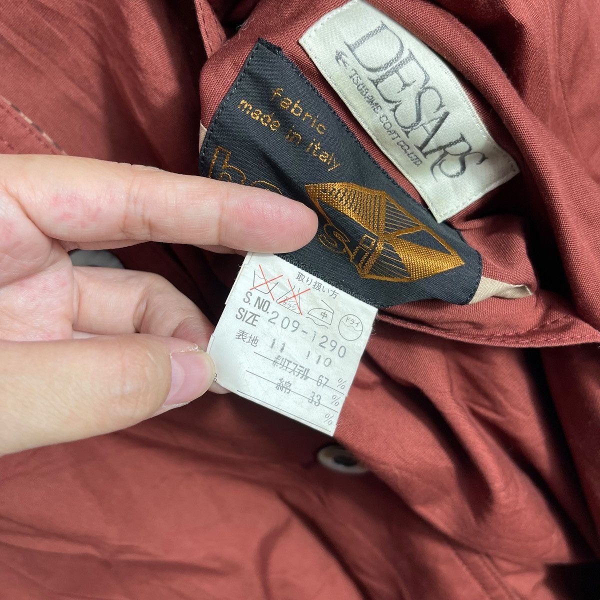 Vintage Vintage BOSSI x DESIRE Coat Made in Italy Burgundy Minimalis Size S / US 4 / IT 40 - 6 Thumbnail