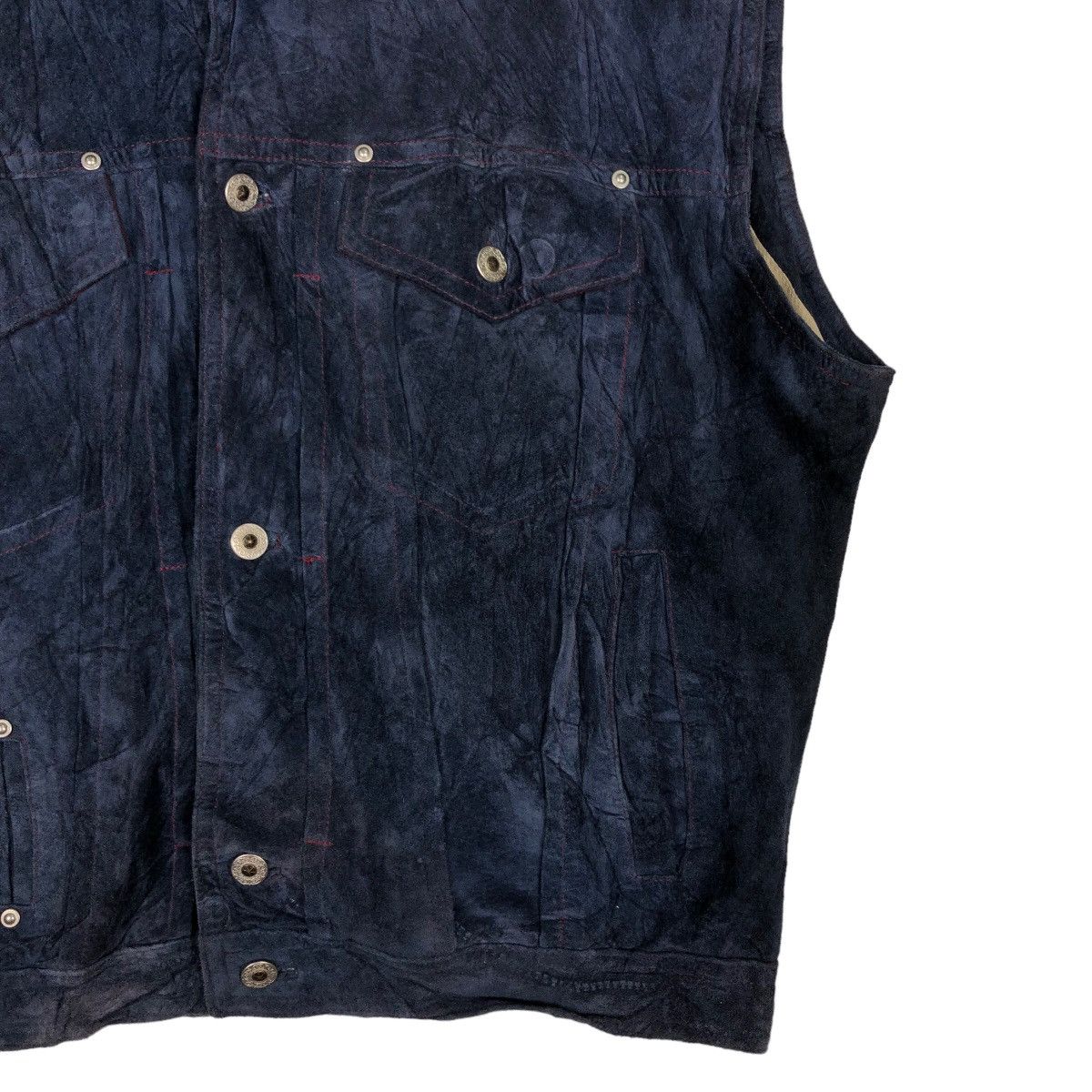 Japanese Brand 🔥Suede Leather Biker Vest Cuir Vera Pelle Japan Size US L / EU 52-54 / 3 - 5 Thumbnail