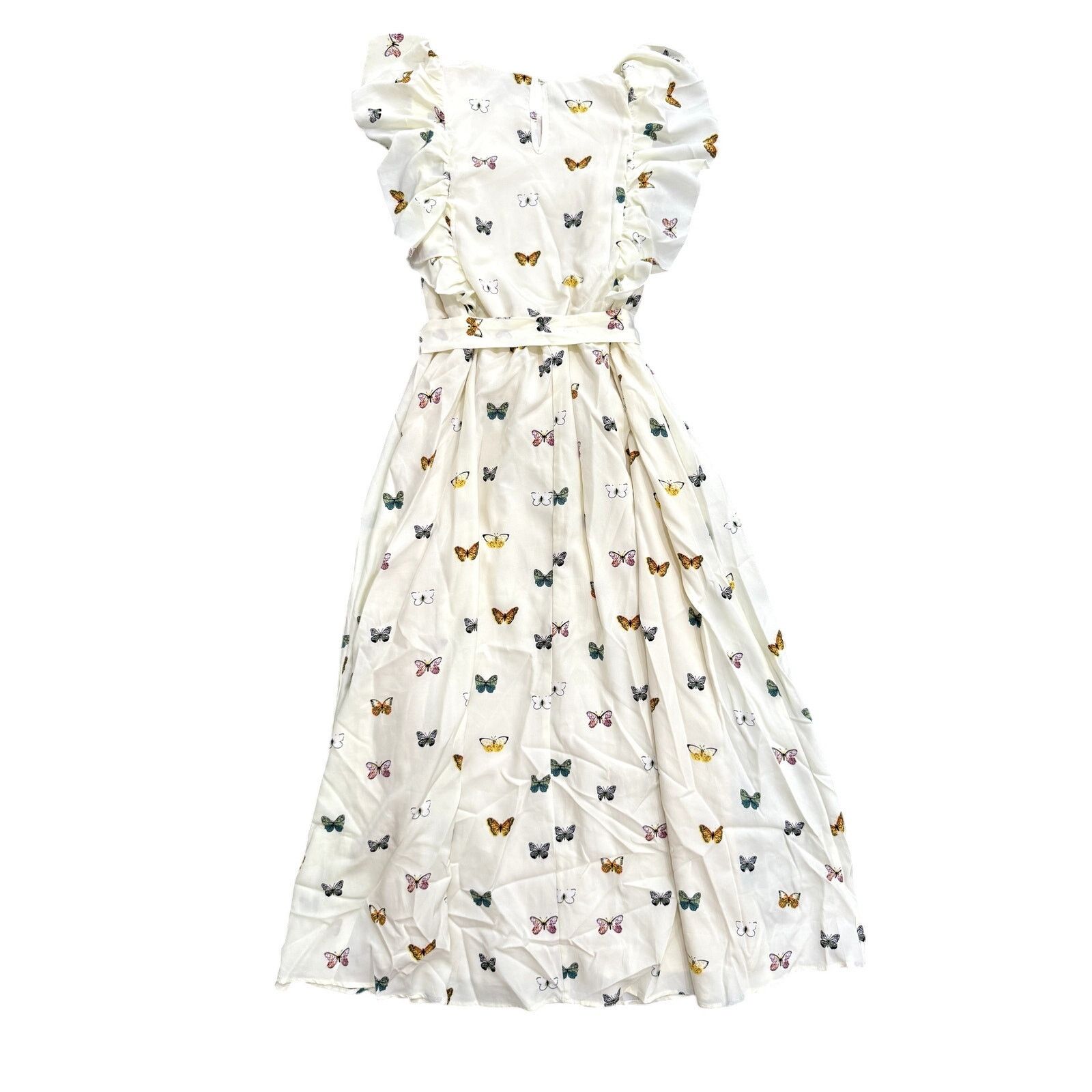Shein Flutter Sleeve Butterfly Print Maxi Dress in Yellow, Size S Size S / US 4 / IT 40 - 2 Thumbnail