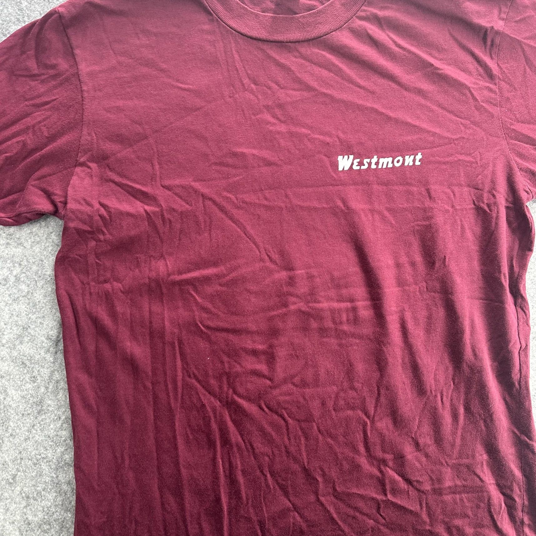 Vintage VINTAGE Artex T-Shirt Men Extra Large Casual College 90s Cotton Short Sleeve Crew Neck Maroon Size US XL / EU 56 / 4 - 4 Thumbnail