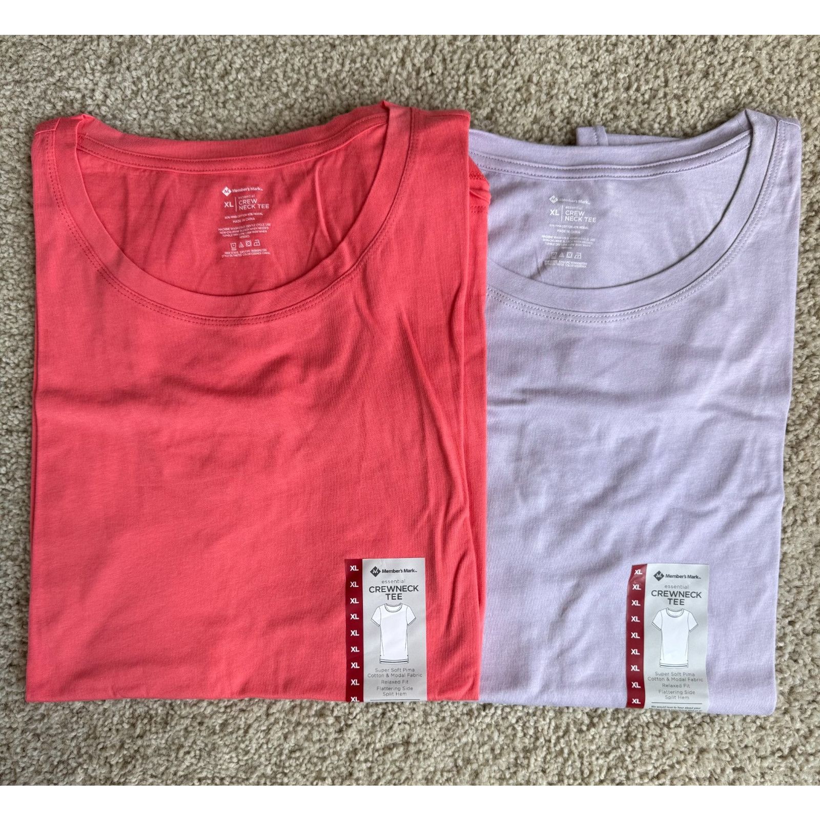Other NWT Basic Crewneck Tee Set of 2 XL Relaxed Coral Purple Size XL / US 12-14 / IT 48-50 - 1 Preview
