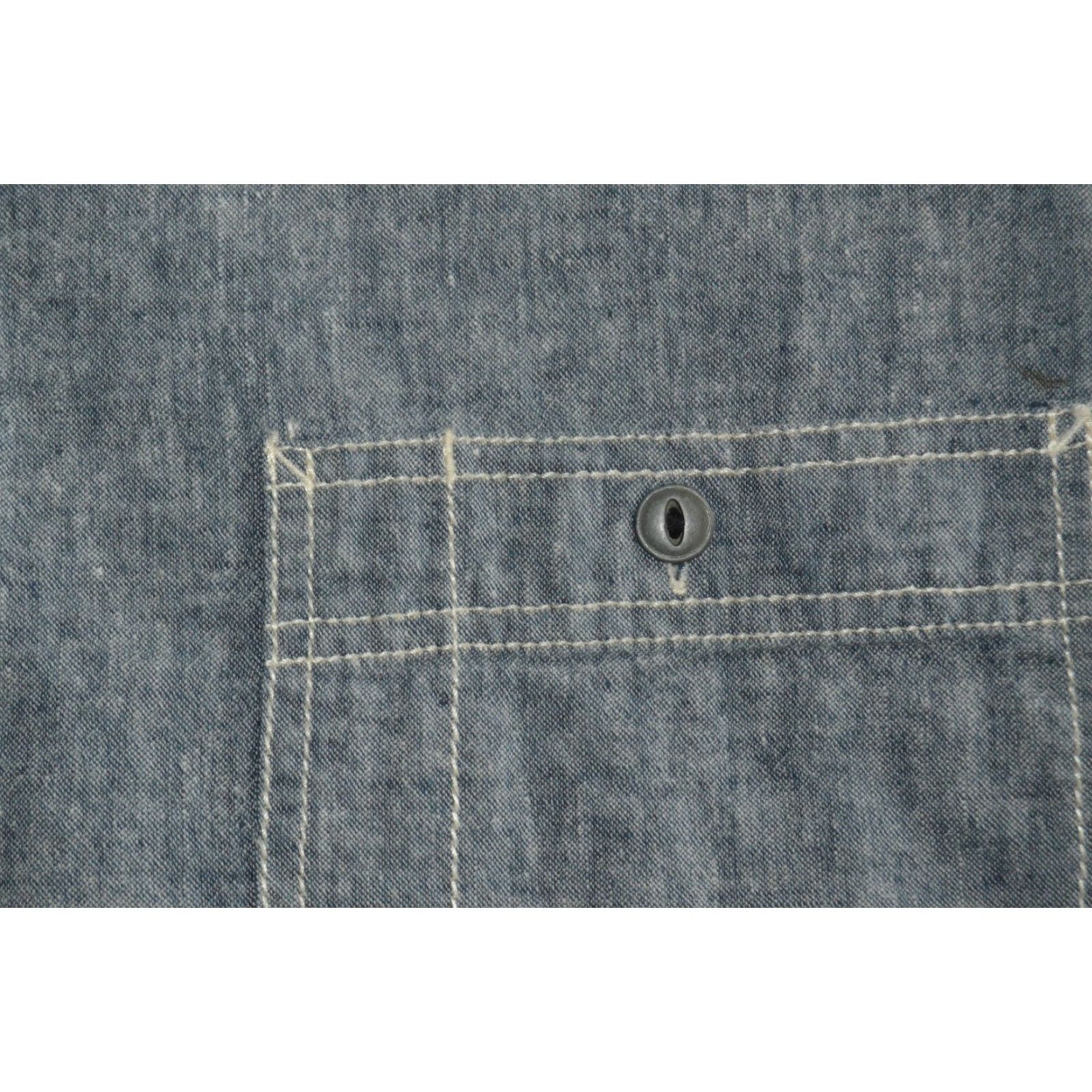 Converse Converse One Star Mens Long Sleeve Button Up Shirt XL Linen Blend Blue Heather Size US XL / EU 56 / 4 - 3 Thumbnail