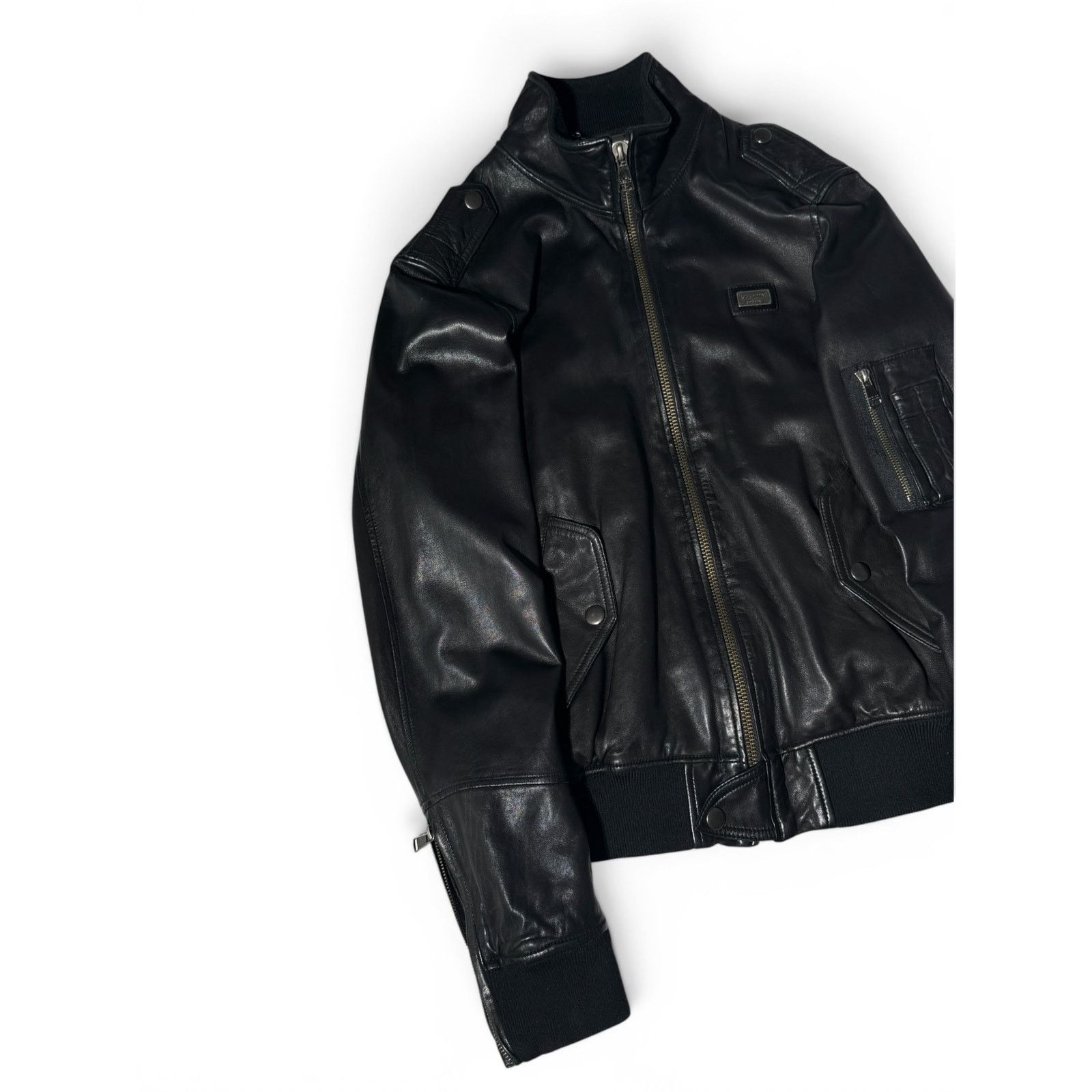 Dolce & Gabbana Dolce Gabbana Black Leather Multipocket Zipper Jacket Size US L / EU 52-54 / 3 - 5 Thumbnail
