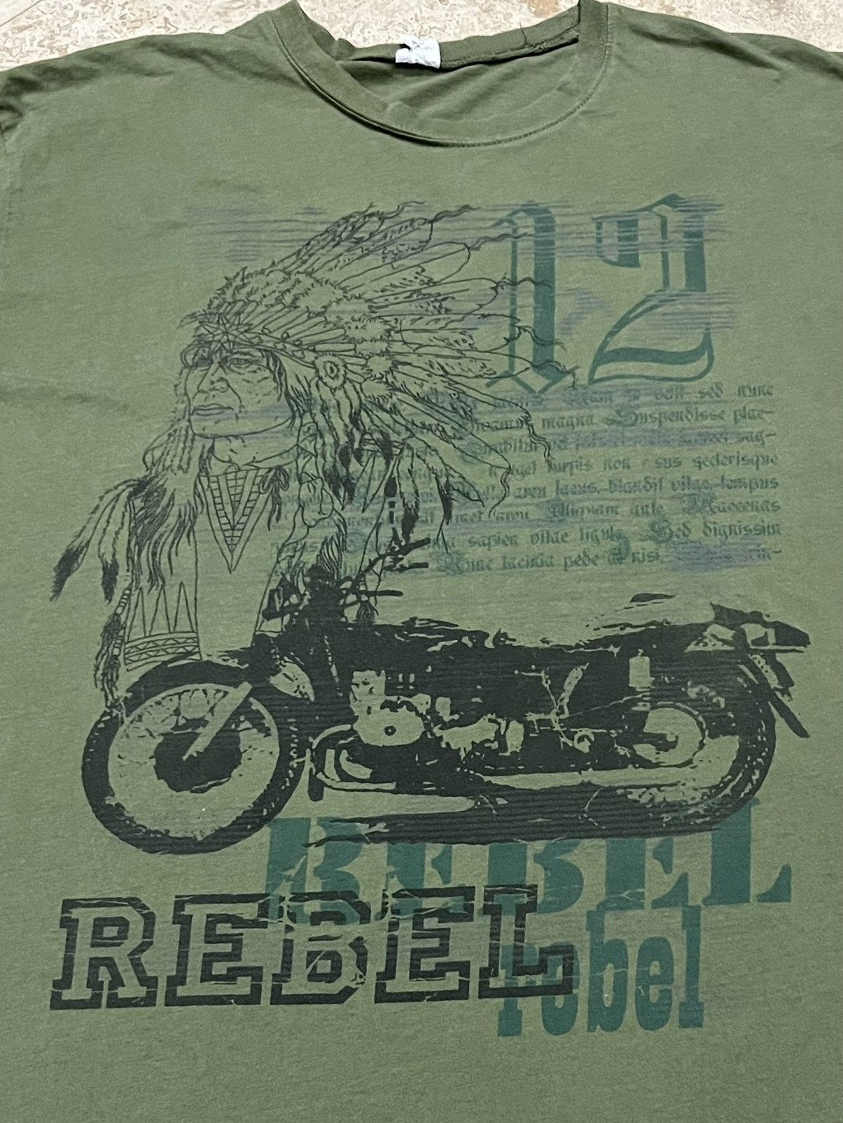 Vintage Y2K Rebel Indian Motorcycle Graphic Tee Size US XL / EU 56 / 4 - 2 Thumbnail