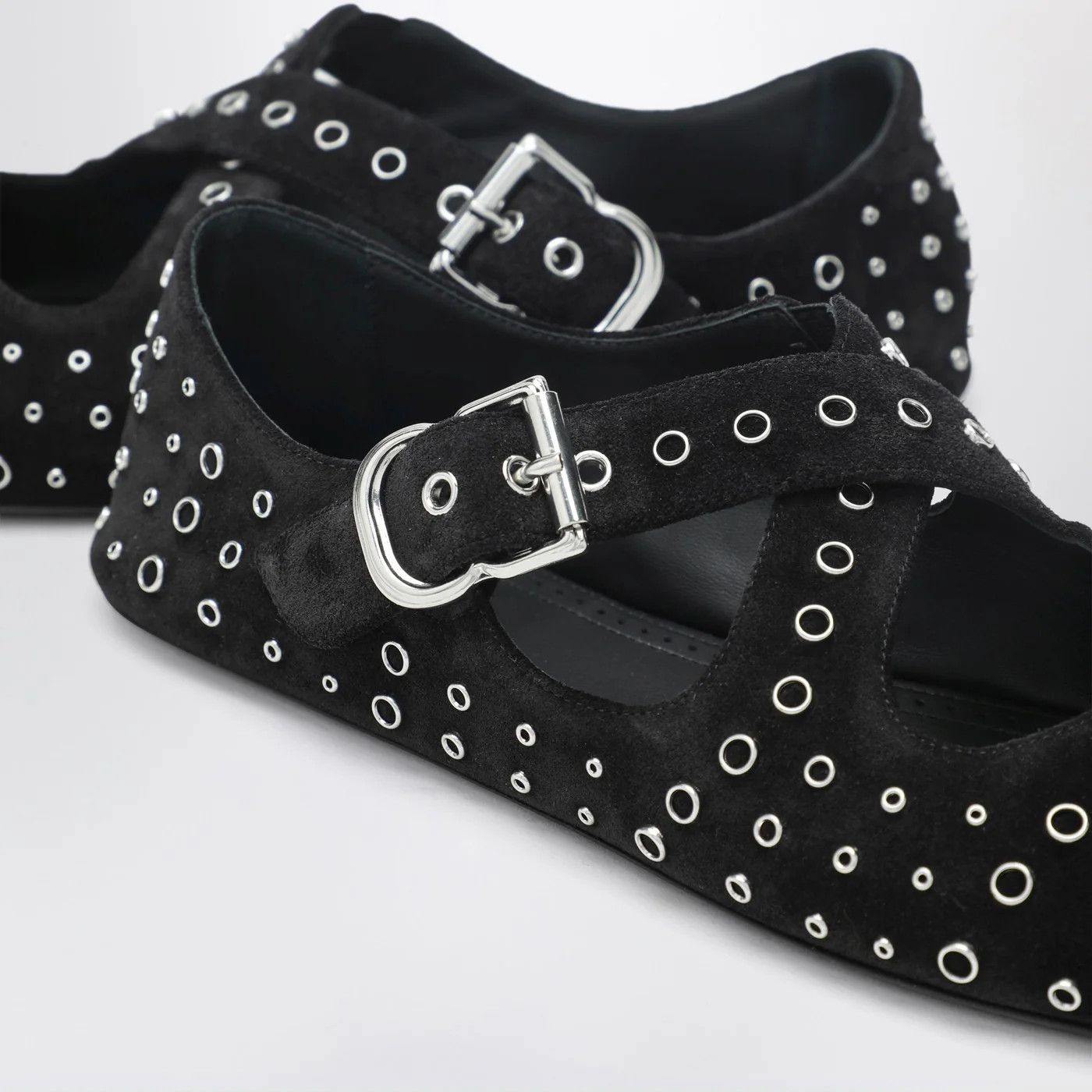 Alaia o1d2blof0426 Flat Ballerinas Suede With Crossed Straps Size US 7.5 / IT 37.5 - 5 Thumbnail