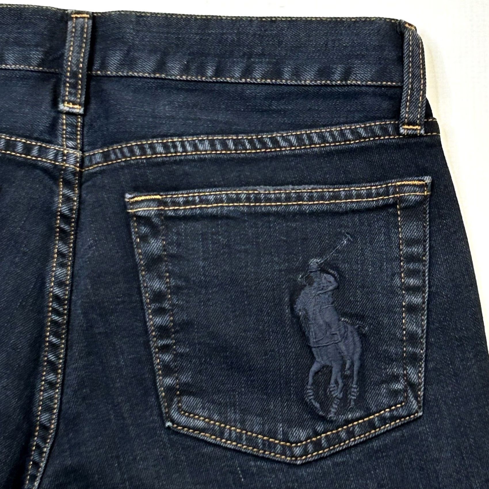 Ralph Lauren VINTAGE? No. Ralph Lauren Low Rise Straight Leg Denim Jeans Dark Wash 29 Tall 34” Inseam NEW Size 29" - 3 Thumbnail