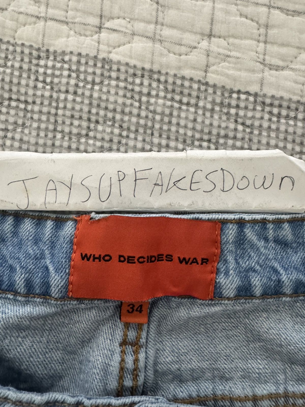 Who Decides War Who Decides War Jeans Scripture Denim Embroidered Pants WDW Size US 34 / EU 50 - 4 Thumbnail