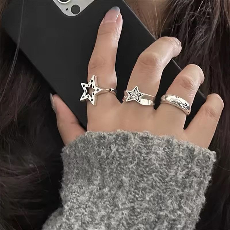 Handmade Fashion Star Ring For Men Adjustable Finger Ring Size ONE SIZE - 3 Thumbnail