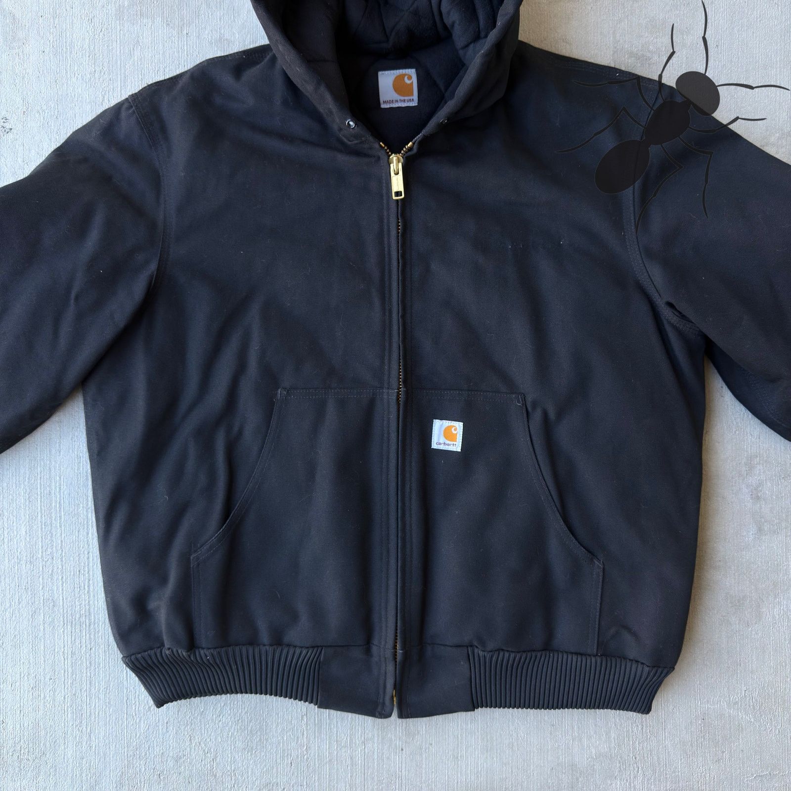 Carhartt × Vintage Vintage Y2K Carhartt black hooded work wear jacket Size US XL / EU 56 / 4 - 3 Thumbnail