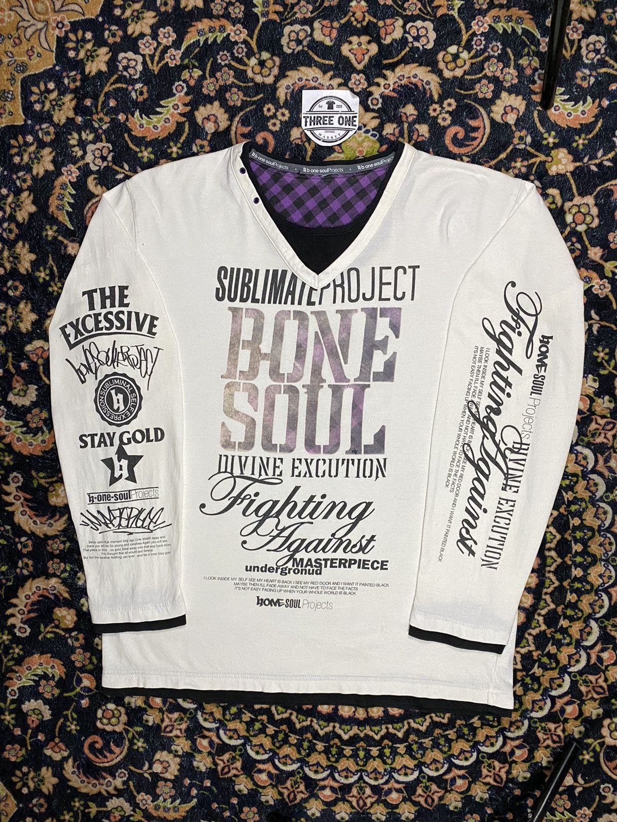 Beauty Beast × Le Grande Bleu (L.G.B.) Y2k be one soul fighting against double layer long sleeve Size US L / EU 52-54 / 3 - 1 Thumbnail