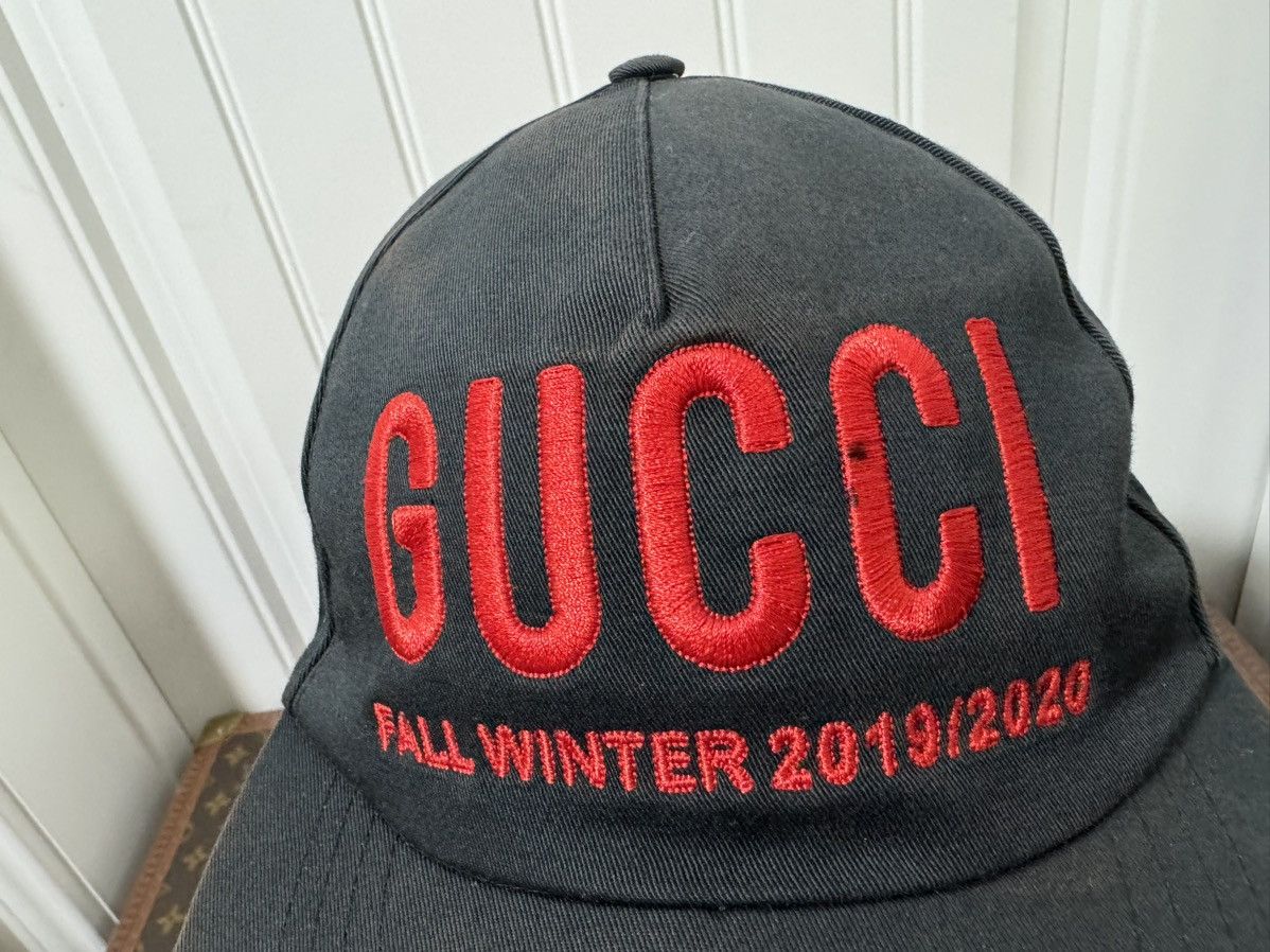 Gucci Gucci FW19/20 Embroidered Logo Hat – Black/Red Size ONE SIZE - 2 Thumbnail