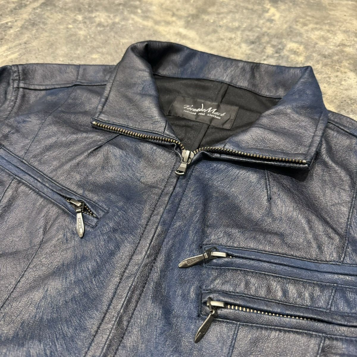 Tornado Mart Tornado Mart Blue Leather Jacket Size US S / EU 44-46 / 1 - 5 Thumbnail