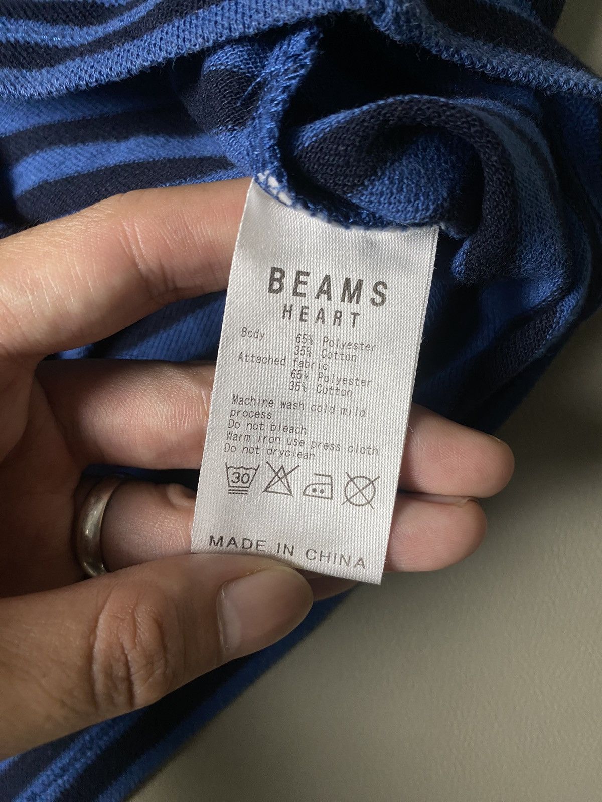 Beams Plus Beams Heart Striped Grunge Tshirt Size US M / EU 48-50 / 2 - 6 Thumbnail
