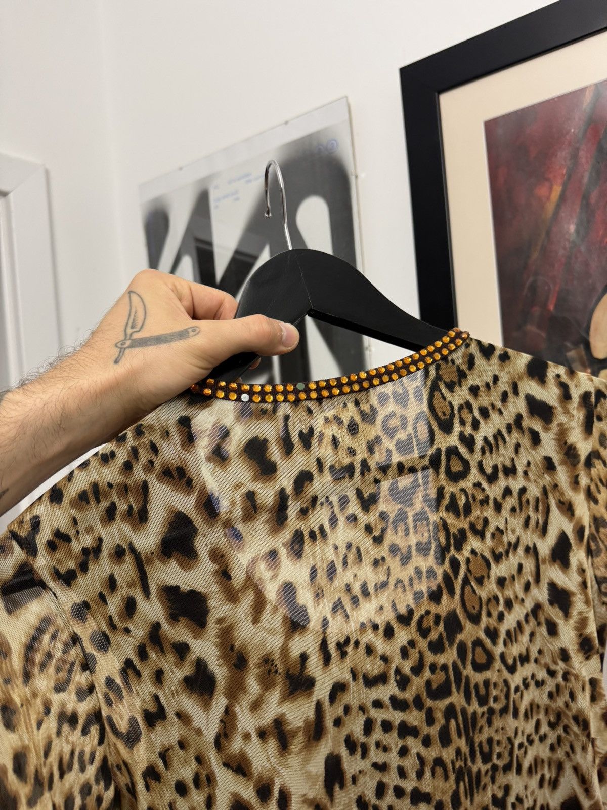 Dolce & Gabbana Vintage Y2k Rare DOLCE GABBANA Mesh Top Leopard Tribal Ls Size M / US 6-8 / IT 42-44 - 5 Thumbnail