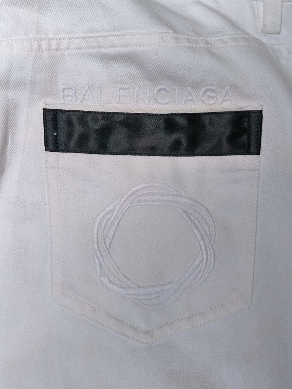 Balenciaga × Vintage White Pants Black Striped Balenciaga Size 25" / US 0 / IT 36 - 6 Thumbnail