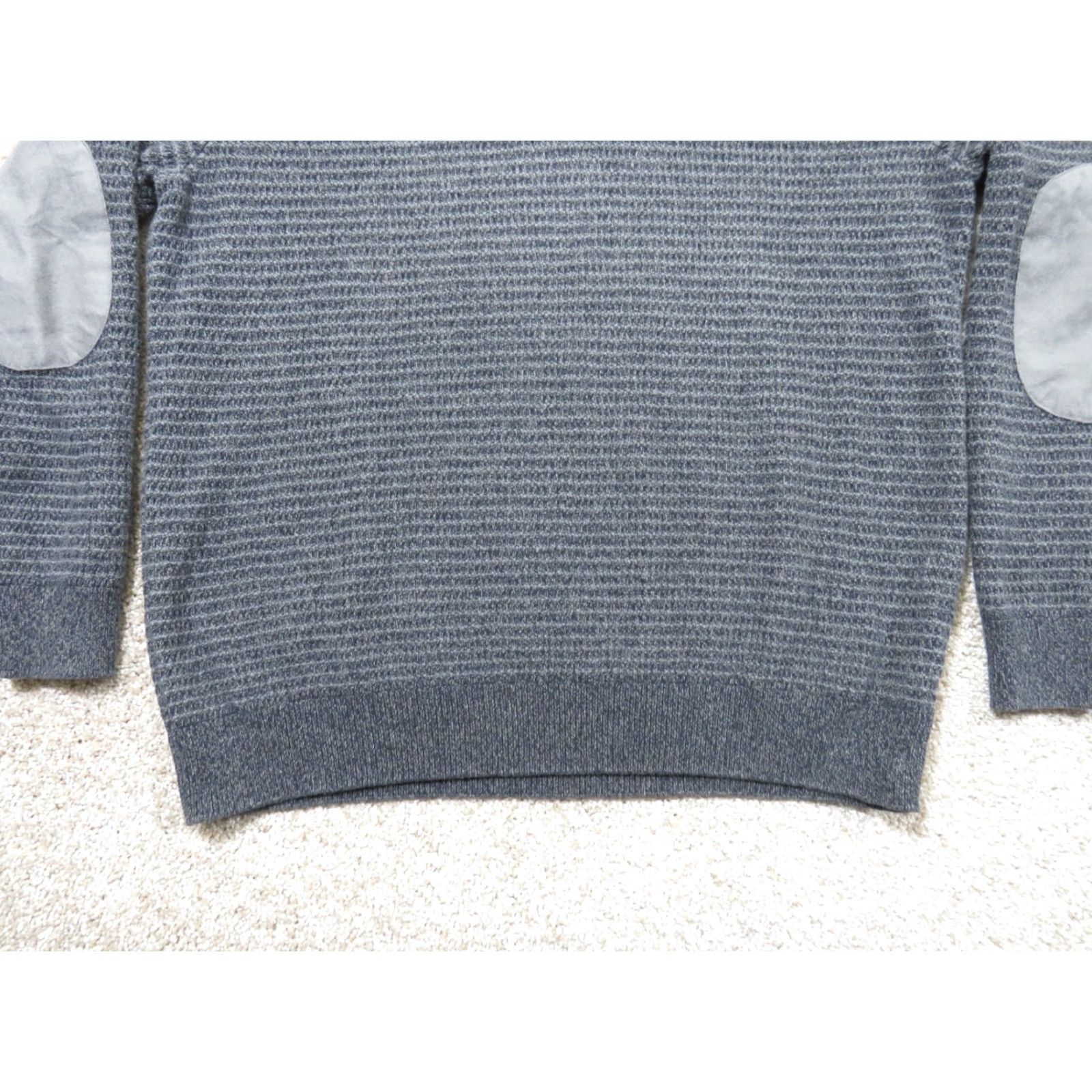 Chaps Chaps Sweater XL Gray 100% Cotton Mock Neck Long Sleeve Elbow Patches Button Logo Casual Workwear Mens Size US XL / EU 56 / 4 - 2 Thumbnail
