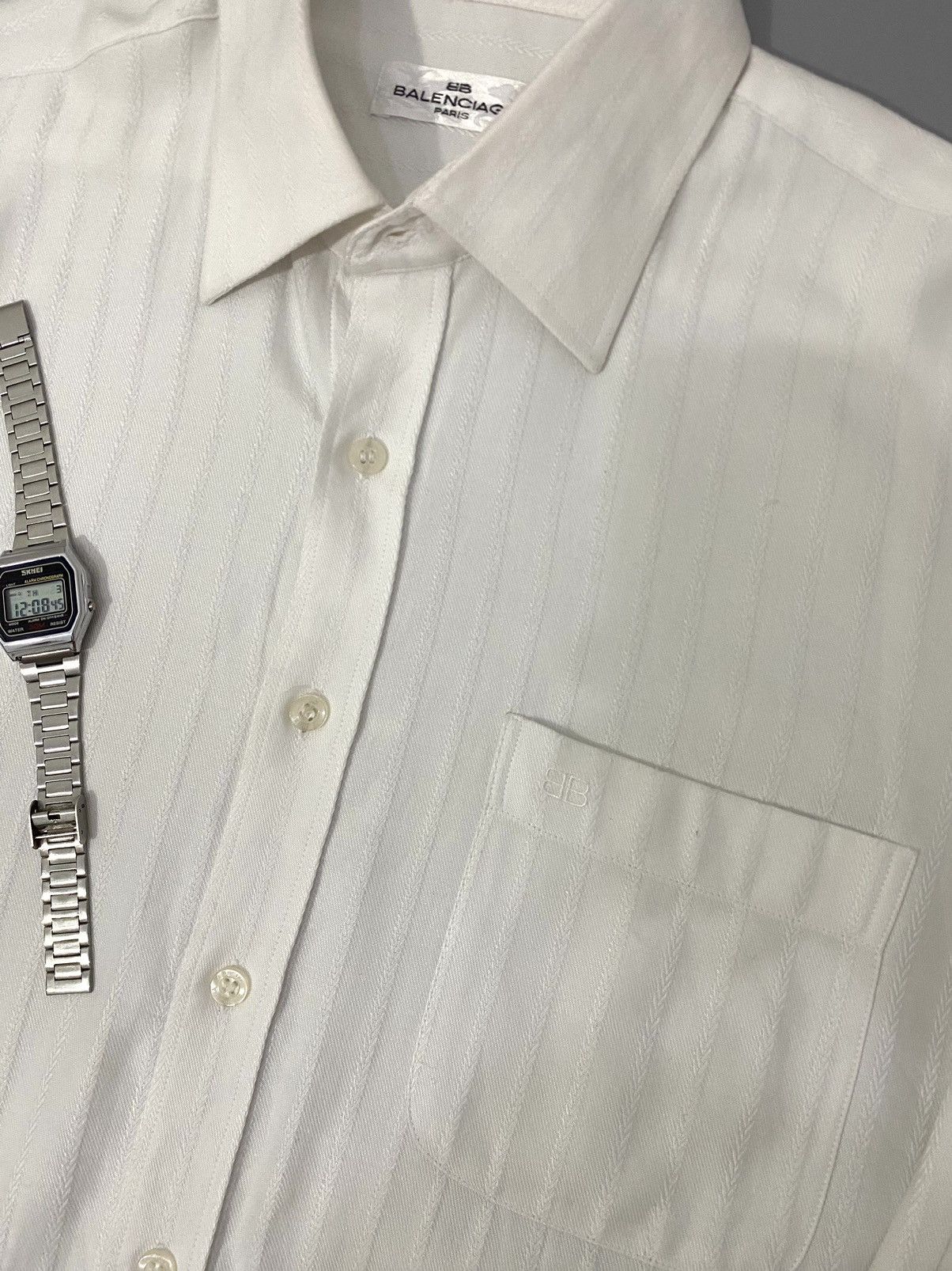 Balenciaga × Vintage 💥All White💥Balenciaga Shirt Buttons Up Size US L / EU 52-54 / 3 - 7 Thumbnail