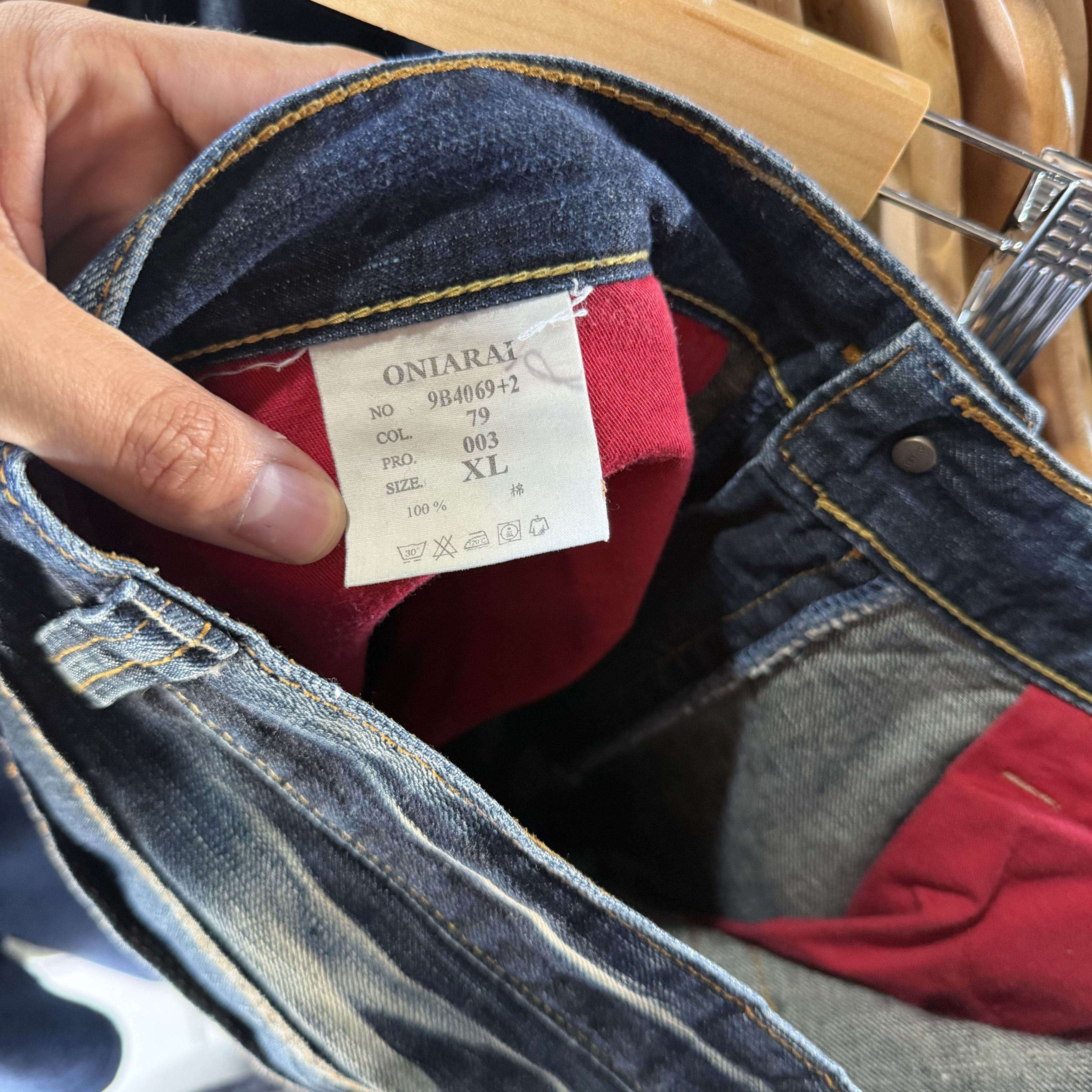 Oni Vtg Japanese ONI Jeans Mens Blue Arai Demon Embroidered Size US 36 / EU 52 - 7 Thumbnail