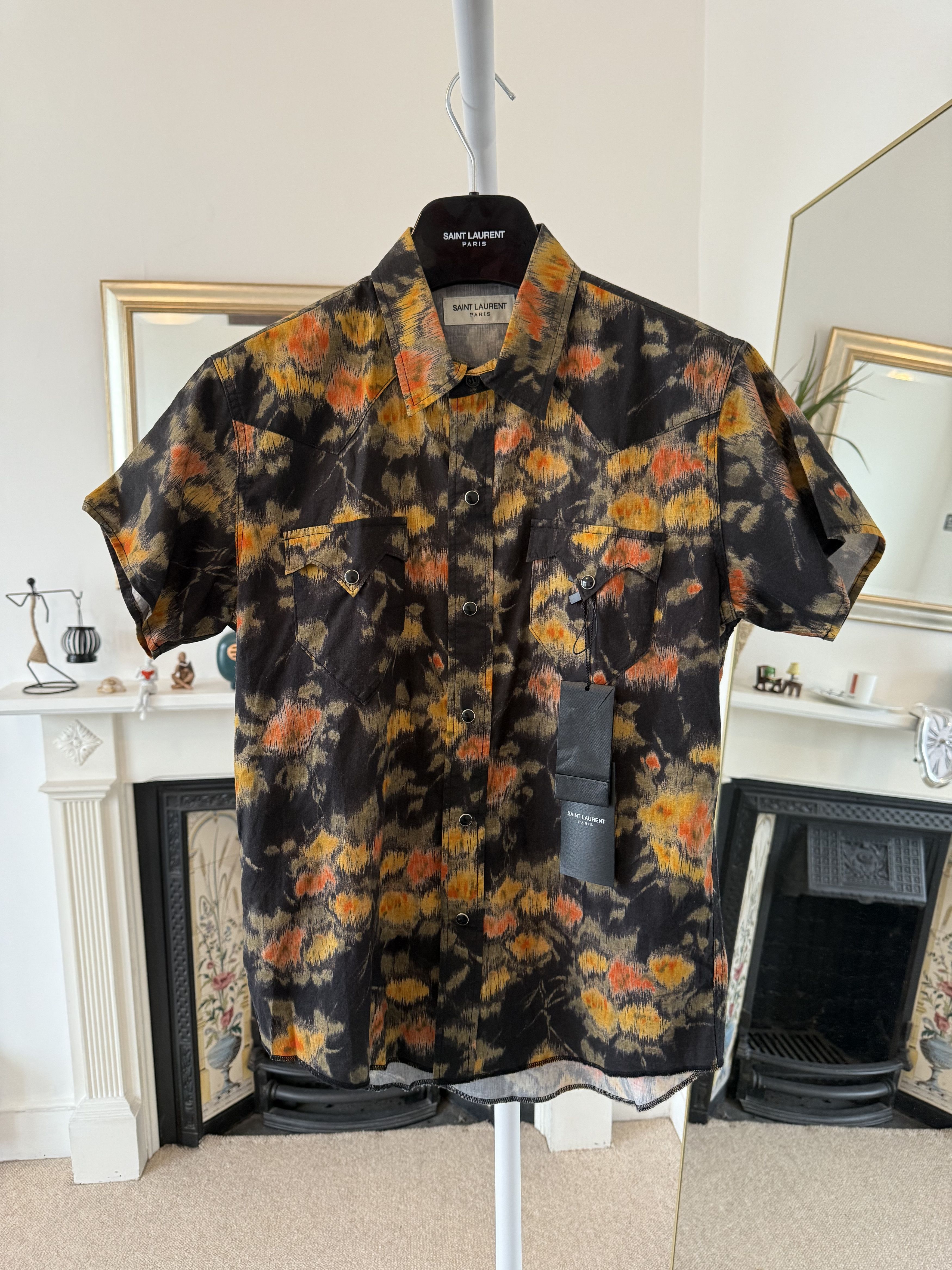 Saint Laurent Paris SS21 Saint Laurent Western Floral Short Sleeve Shirt Size US M / EU 48-50 / 2 - 3 Thumbnail