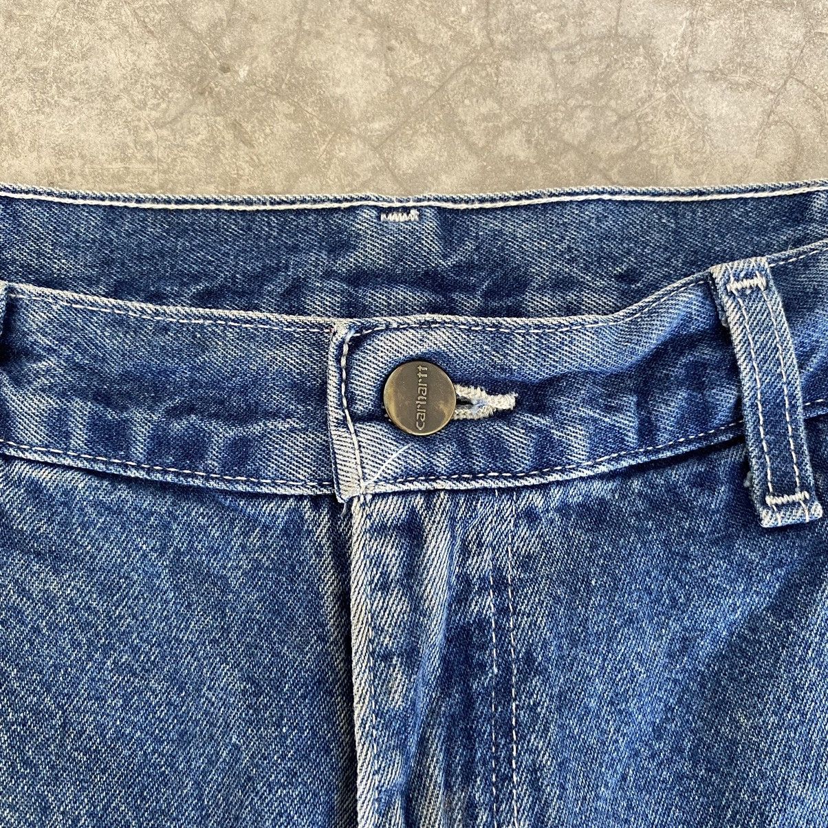 Carhartt × Vintage VTG Carhartt Medium Washed Blue Carpenter Denim Jeans Size US 32 / EU 48 - 10 Thumbnail