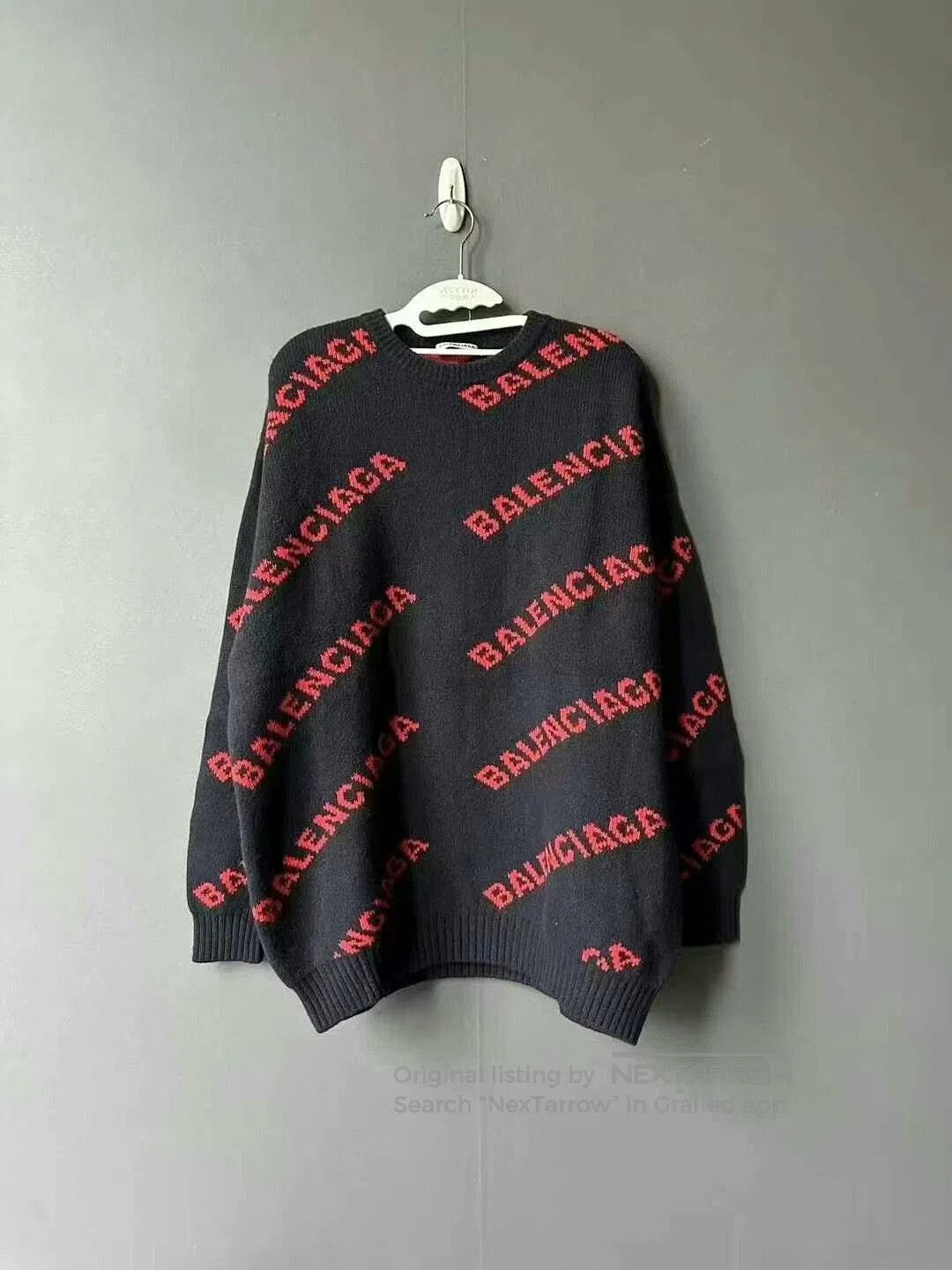 Balenciaga balenciaga black logo knit sweater. Size US S / EU 44-46 / 1 - 1 Thumbnail