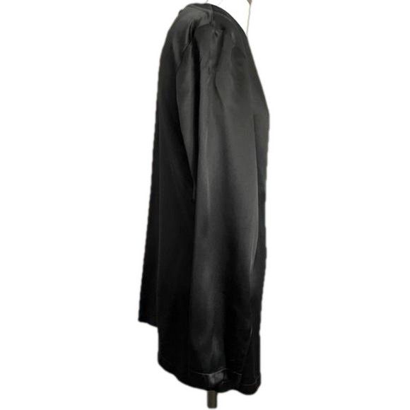 Vintage Vintage 80s Black Long Sleeve Batwing Satin Blouse - M Size M / US 6-8 / IT 42-44 - 5 Thumbnail
