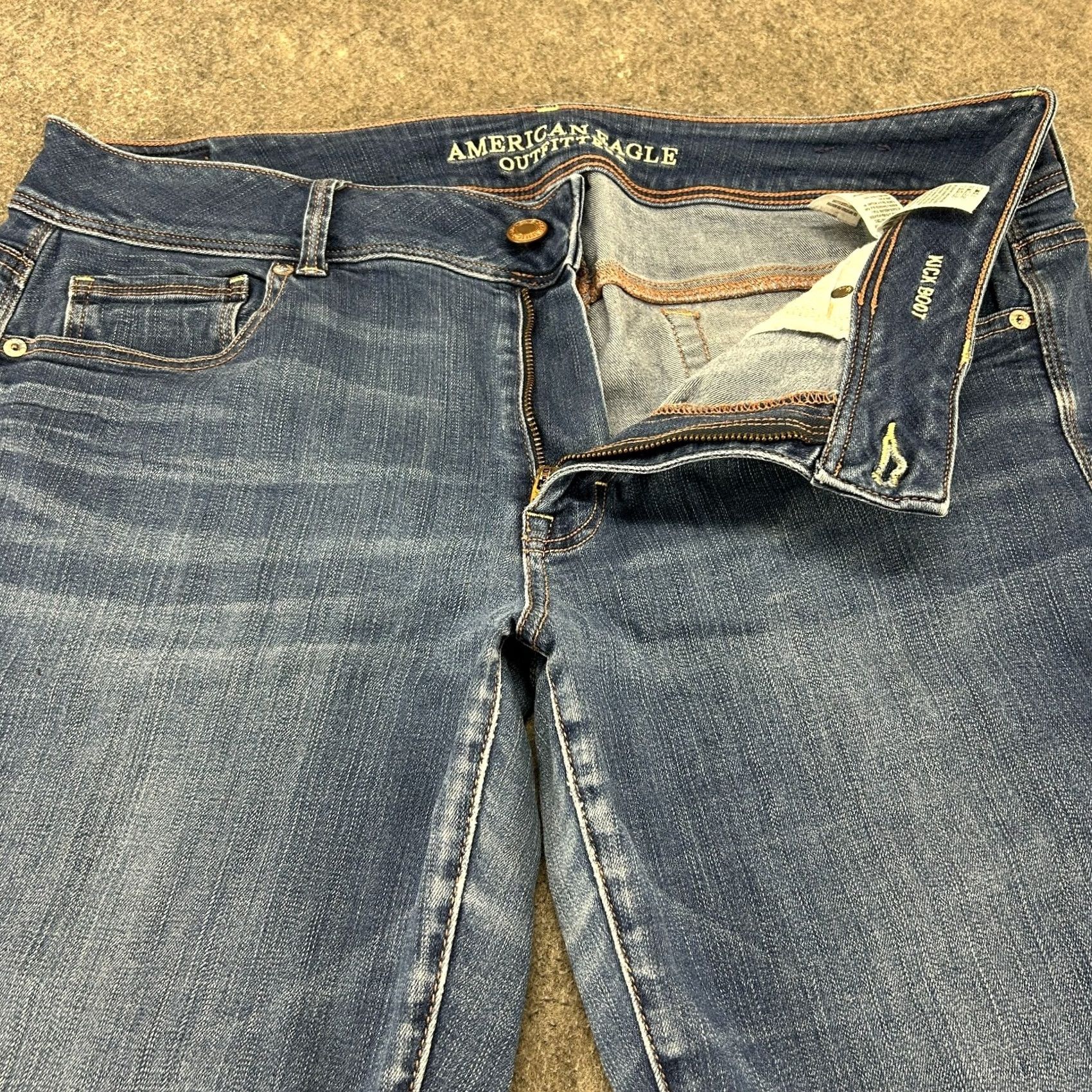 American Eagle Outfitters American Eagle Outfitters Jeans Womens 16 Blue Bootcut Distressed Stretch Regular 31in Inseam Size 38" / US 16 / IT 52 - 2 Thumbnail