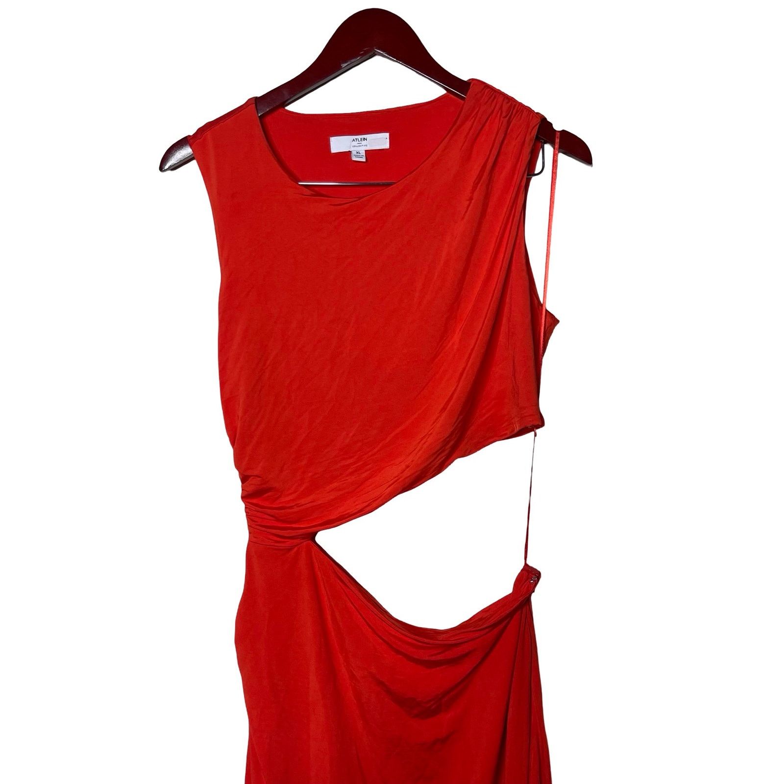 Other Atlein Cut Out Sleeveless Orange Maxi Long Dress side Split Size XL / US 12-14 / IT 48-50 - 6 Thumbnail
