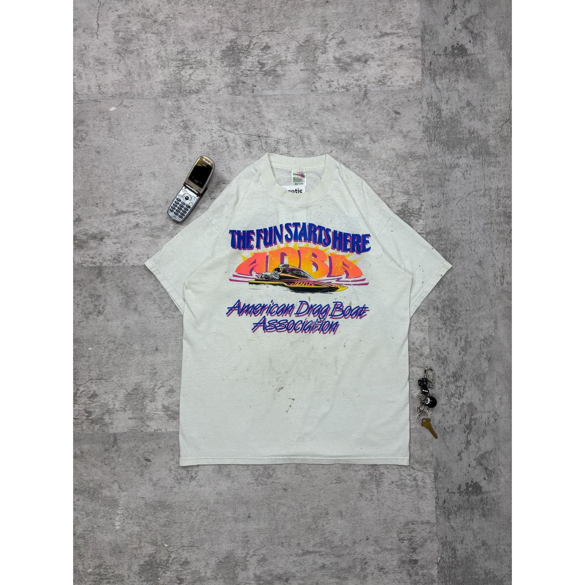 Fruit Of The Loom Vintage Drag Boat Graphic T Size US L / EU 52-54 / 3 - 1 Thumbnail