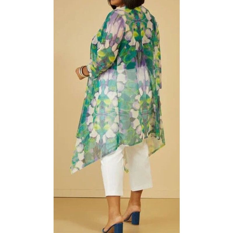 Other PLUS SIZE 3X Women’s Abstract Print Mesh Duster |NWT Size 3XL / US 20-22 - 2 Thumbnail