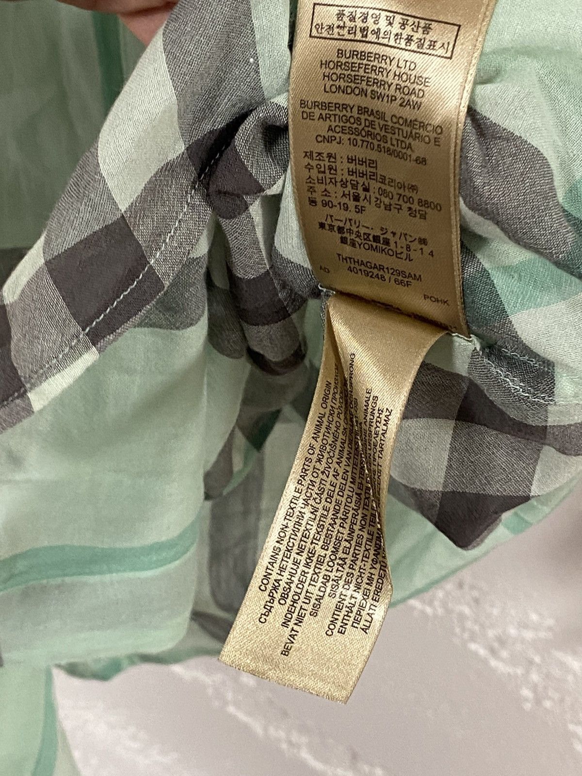 Burberry Burberry Nova Check Mint Green Shirt Size: S Size S / US 4 / IT 40 - 6 Thumbnail