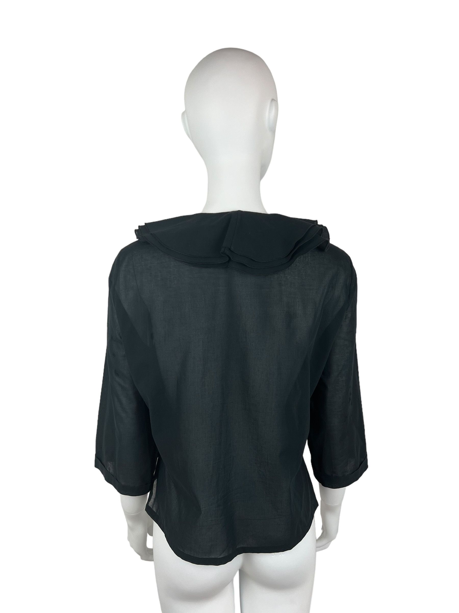 Dior Christian Dior Black Ruffled Shirt. Size L / US 10 / IT 46 - 3 Thumbnail
