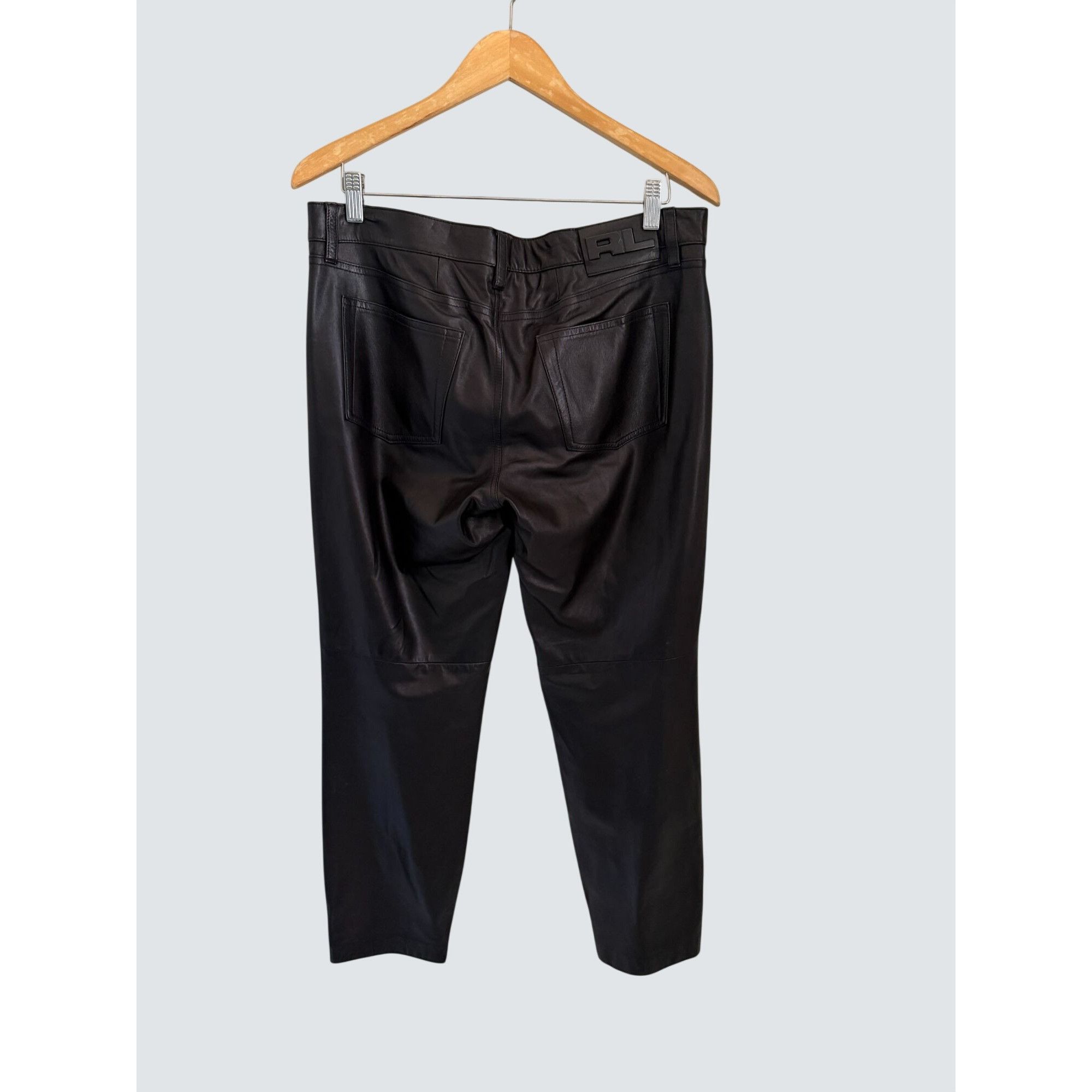 Ralph Lauren Ralph Lauren Black Lamb Leather Pants Size 12 Womens Classic Size 34" / US 12 / IT 48 - 7 Thumbnail
