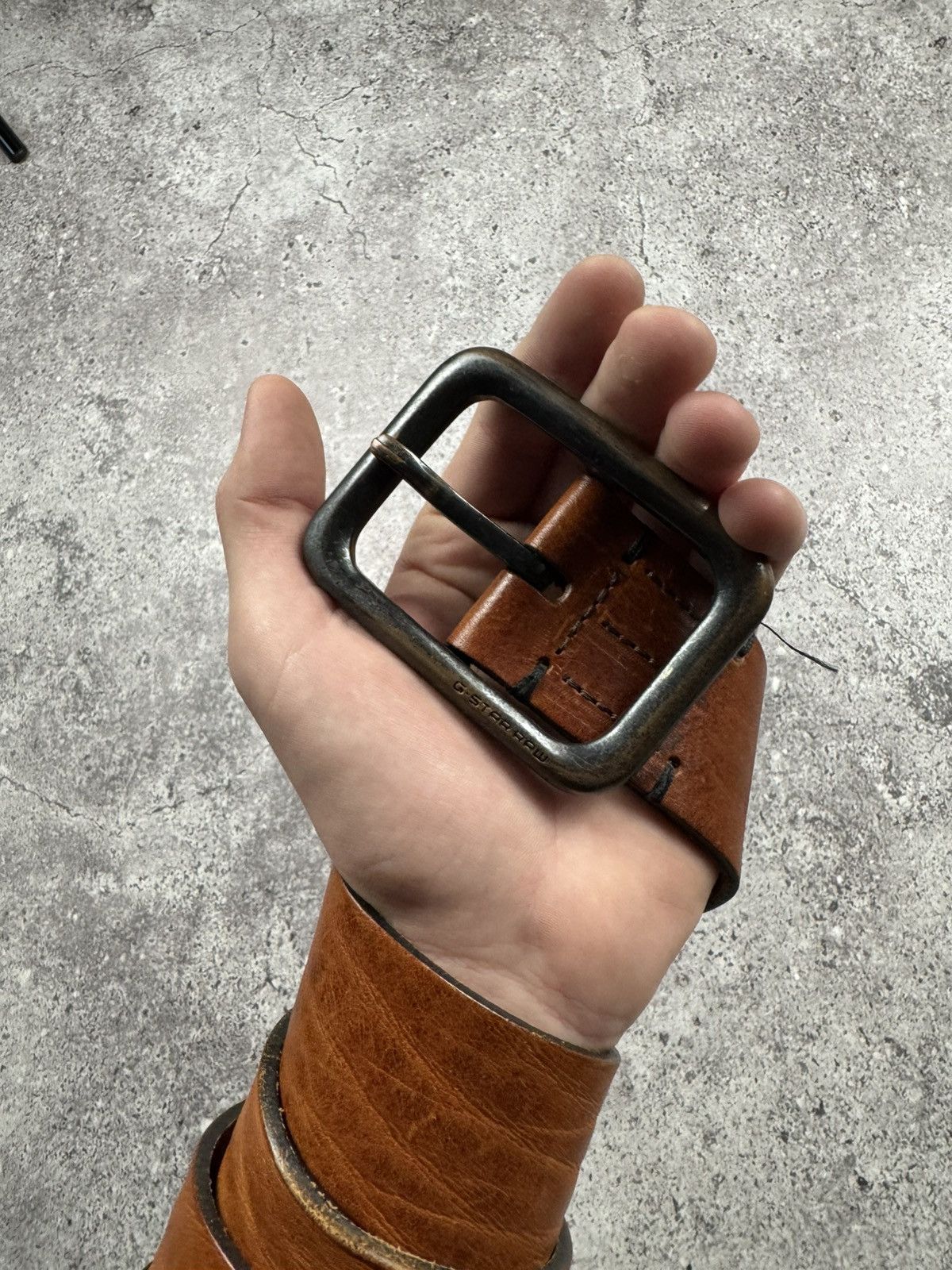 G-Star Vintage G Star Japanesse Leather Belt Very Rare Brown Gold Size ONE SIZE - 8 Thumbnail