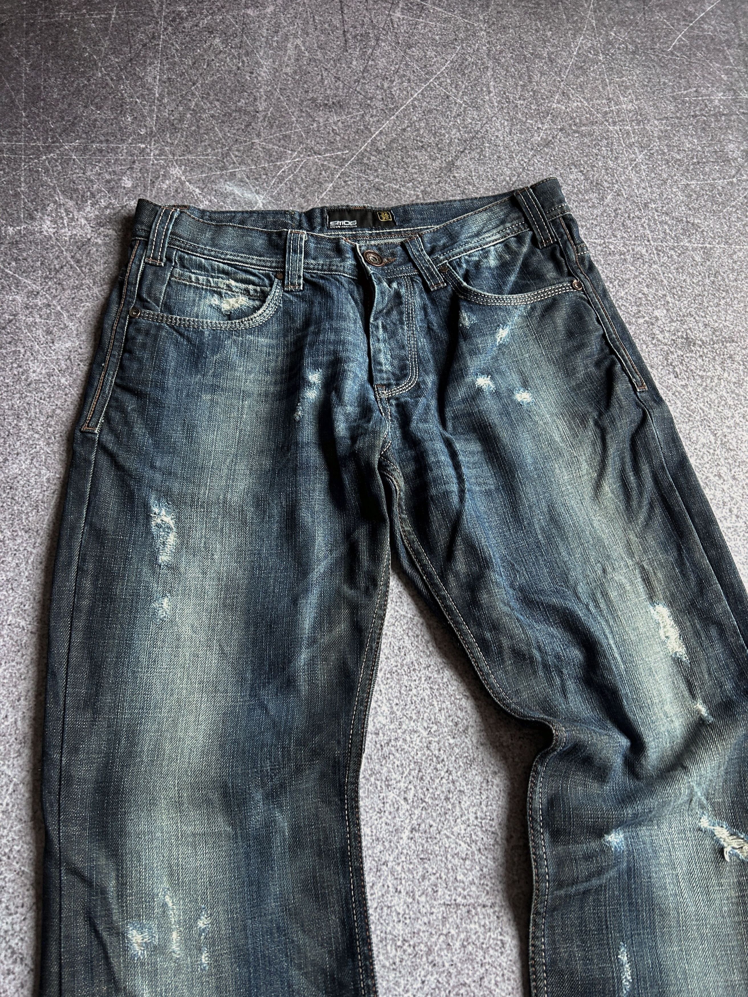 Designer VTG JAPANESE EVISU STYLE DISTRESSED WASHED JEANS 90s Size US 32 / EU 48 - 3 Thumbnail